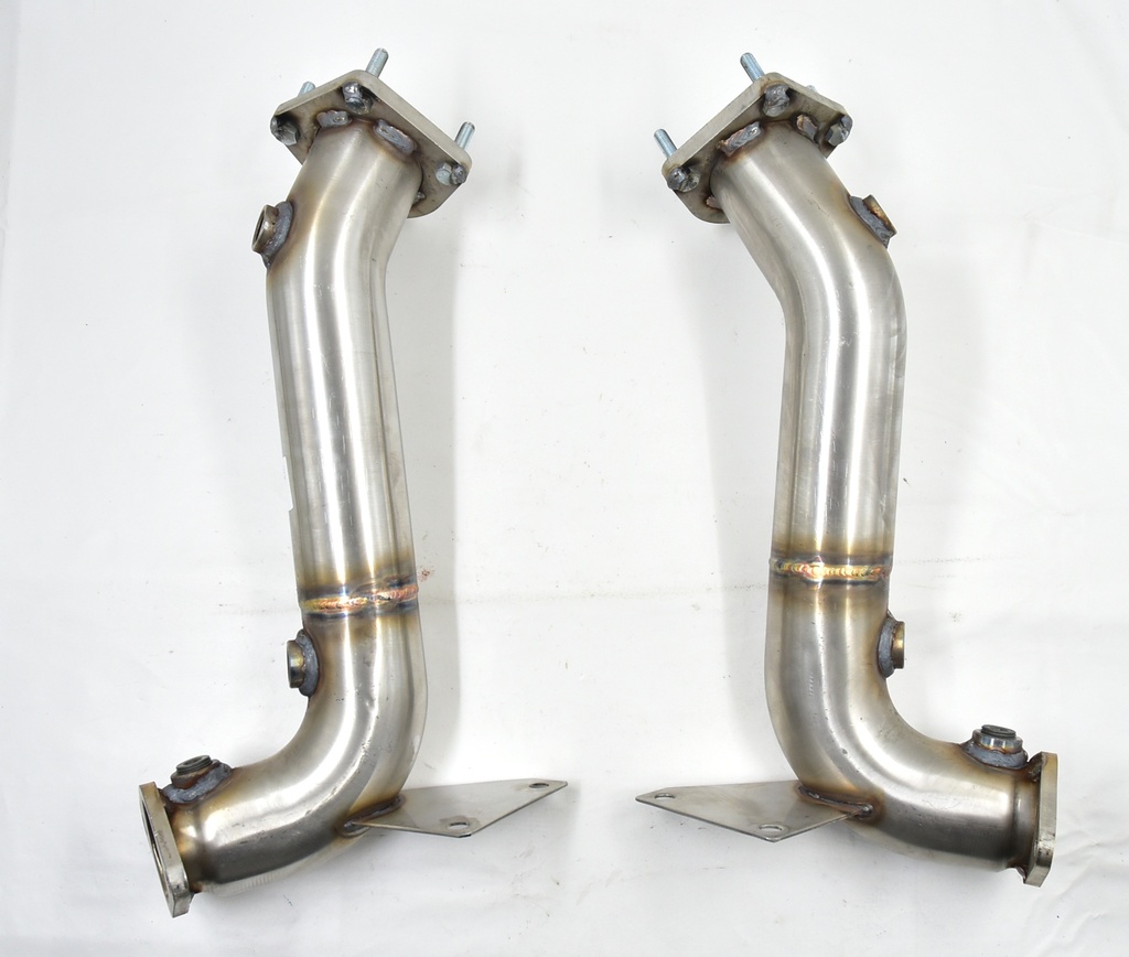 PAIR OF FRONT V8 XK8 XJ8 X308 XJR XKR CATALYST DELETE PIPES FLANGE EXIT