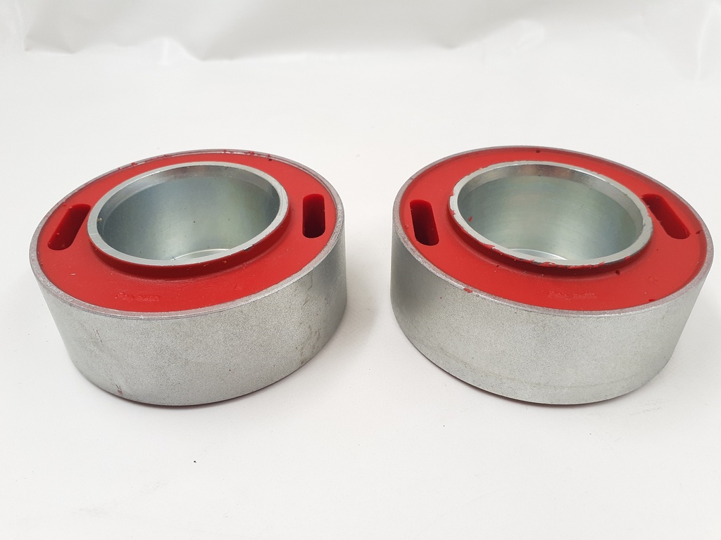 PAIR OF LARGE RADIUS ARM BUSHES POLY RACE RED