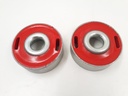 PAIR OF LARGE RADIUS ARM BUSHES POLY RACE RED