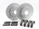 REAR BREMBO BRAKE DISC, PADS AND HANDBRAKE SHOES XKR XJR 330MM