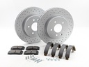 REAR BREMBO BRAKE DISC, PADS AND HANDBRAKE SHOES XKR XJR 330MM