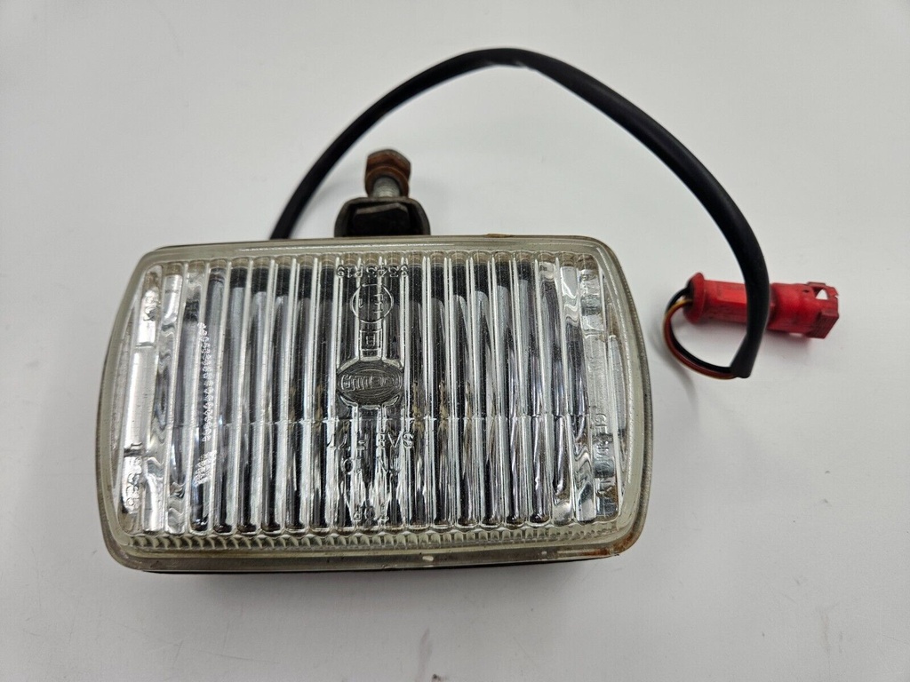 JAGUAR XJS HELLA FRONT FOG LAMP METAL UNIT BUMPER GLASS LENS RED PLUG DAC4241