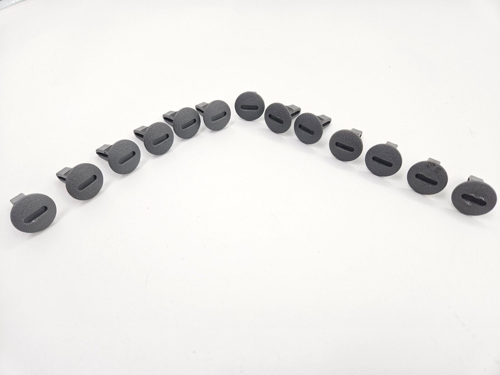 BOOT TRIM STUDS JAGUAR XJ40 SMOKE GREY LEA 12 SCREWS PLASTIC RETAINER SET