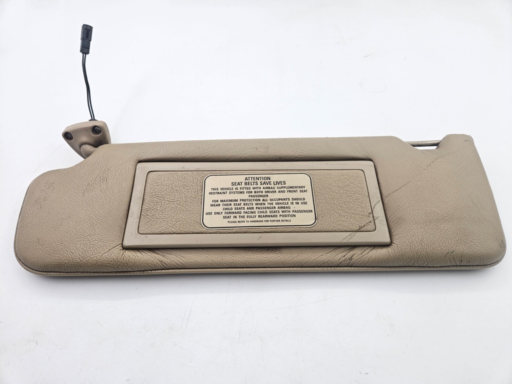 SUN VISOR JAGUAR XJ40 DOESKIN LEATHER LEFT PASSENGER SUNVISOR MIRROR FLAP LIGHT