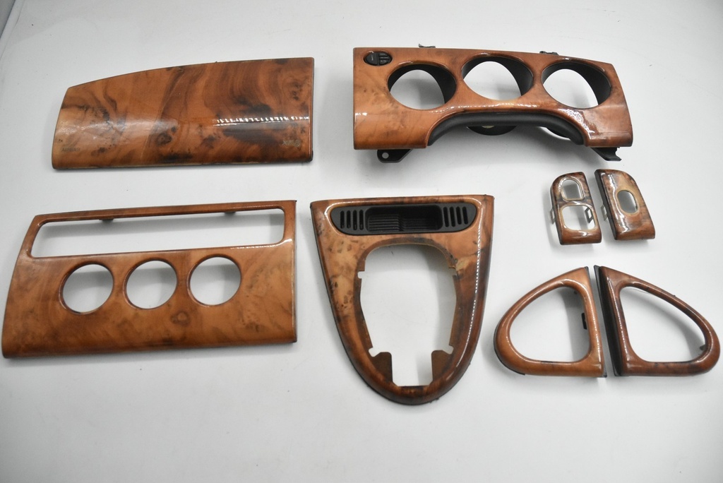 JAGUAR XK8 XKR EARLY WOOD SET VENEER DASH PANEL RHD CAPPING WALNUT TRIM GAUGE