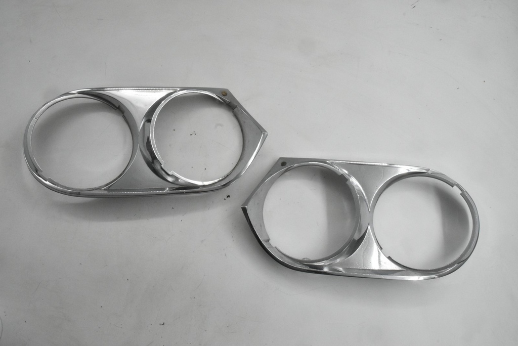 PAIR XJS TWIN TWR HEADLIGHT CHROME SURROUND JAGUAR FACELIFT FRONT BEZEL TRIM