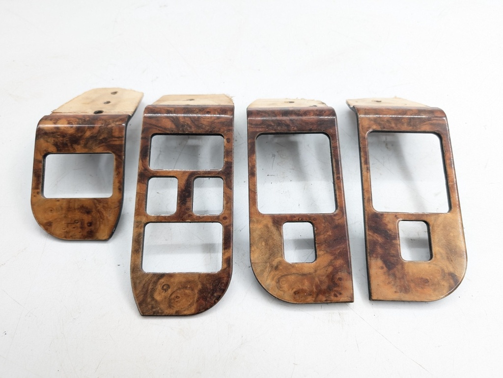 JAGUAR XJ6 XJ12 X300 SET DOOR SWITCH SURROUND WALNUT WOOD VENEER FASCIA