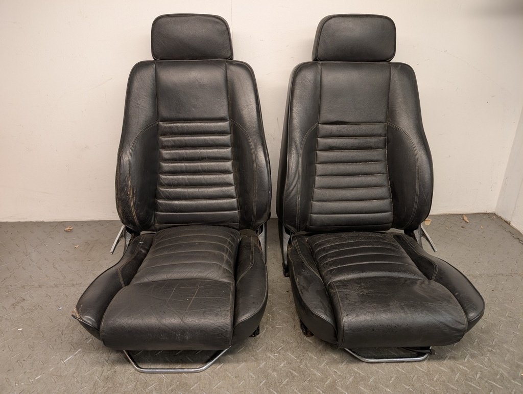 JAGUAR XJS SPORTSPACK MANUAL FRONT SEATS BLACK LEATHER INTERIOR ON RAILS