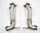 PAIR OF FRONT V8 XK8 XJ8 X308 XJR XKR CATALYST DELETE PIPES FLANGE EXIT