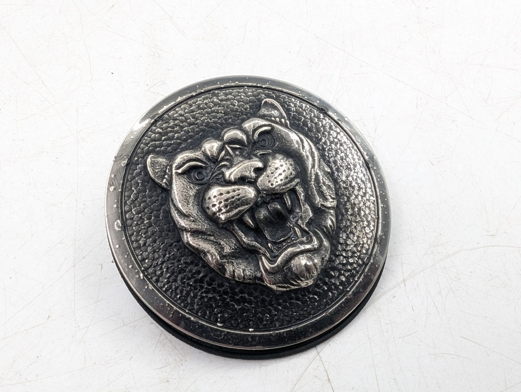 BONNET GROWLER BADGE JAGUAR XJS FACELIFT METAL BLACK EMBLEM CIRCLE MOUNT BAC3838