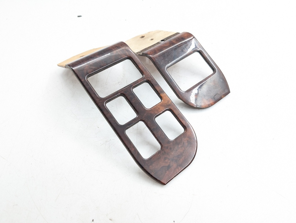 JAGUAR XJ6 XJ12 X300 SET FRONT DOOR SWITCH SURROUND WALNUT WOOD VENEER FASCIA