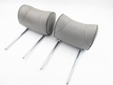 HEAD RESTS JAGUAR X300 XJ6 DAIMLER NIMBUS GREY LEATHER FRONT PAIR LEFT RIGHT