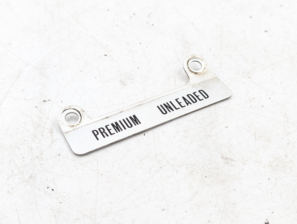 JAGUAR CLASSIC FUEL WARING BADGE PREMIUM UNLEADED FUEL DOOR BADGE