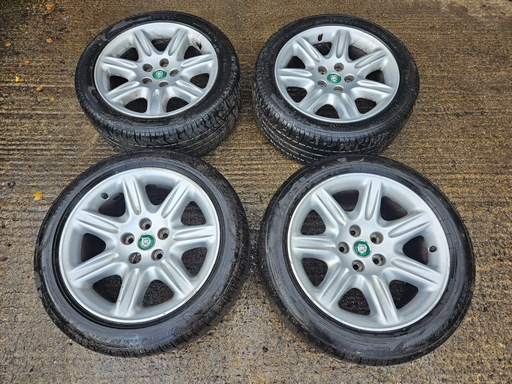[MJA6118BA-8570 YR] GENUINE JAGUAR FLUTE XJ8 XK8 XJR STAGGERED ALLOY WHEELS 18 INCH 8J 9J 18CHX33
