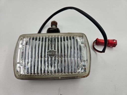 [DAC4241-9218 K2] JAGUAR XJS HELLA FRONT FOG LAMP METAL UNIT BUMPER GLASS LENS RED PLUG DAC4241