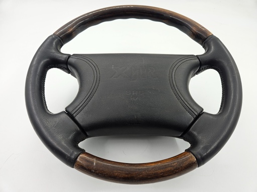 [HNA9181CA-9742 K7] STEERING WHEEL JAGUAR XJR X300 XJ6 XJ12  BLACK LEATHER WOOD HNA9181CA USED