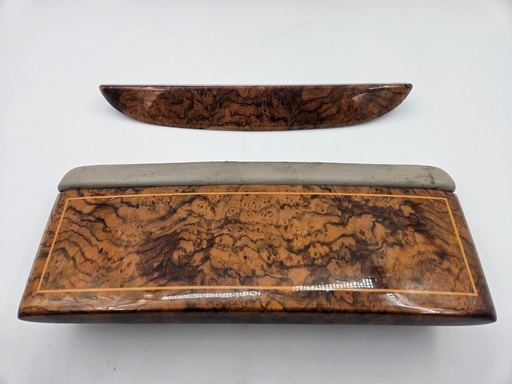 [9960 K2] PICNIC TABLE JAGUAR X300 X308 DAIMLER DRIVER SEAT WOOD OATMEAL LEATHER TRIM