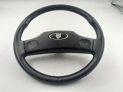 [10060 K3] JAGUAR XJ6 XJ12 SERIES 2 3 XJS HORN TWO SPOKE STEERING WHEEL EARLY BLACK LEATHER