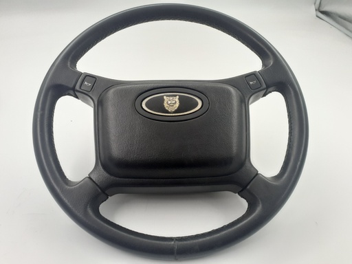 [BEC8361-10067 J8] JAGUAR XJS V12 FACELIFT STEERING WHEEL BLACK LEATHER HORN BUTTON BEC8361 CBC9241