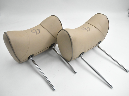 [GNC5750GASDZ-10249 K4] HEAD RESTS JAGUAR X308 XJ8 DAIMLER CASHMERE SAND LEATHER REAR PAIR LEFT RIGHT