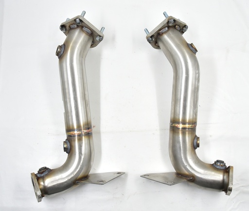 [NNC6700LB-SSREP, NNC6701LB-SSREP] PAIR OF FRONT V8 XK8 XJ8 X308 XJR XKR CATALYST DELETE PIPES FLANGE EXIT