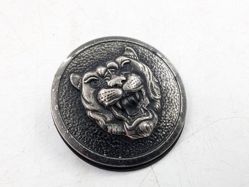 [BAC3838-14589 KB10] BONNET GROWLER BADGE JAGUAR XJS FACELIFT METAL BLACK EMBLEM CIRCLE MOUNT BAC3838