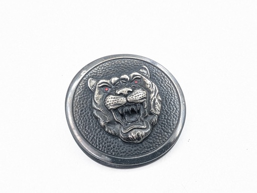 [BAC3838-14591 KB10] BONNET GROWLER BADGE JAGUAR XJS FACELIFT METAL BLACK EMBLEM CIRCLE MOUNT BAC3838